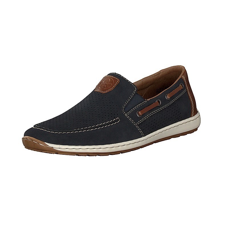 Slip On Rieker 08866-15 Para Homem - Azuis